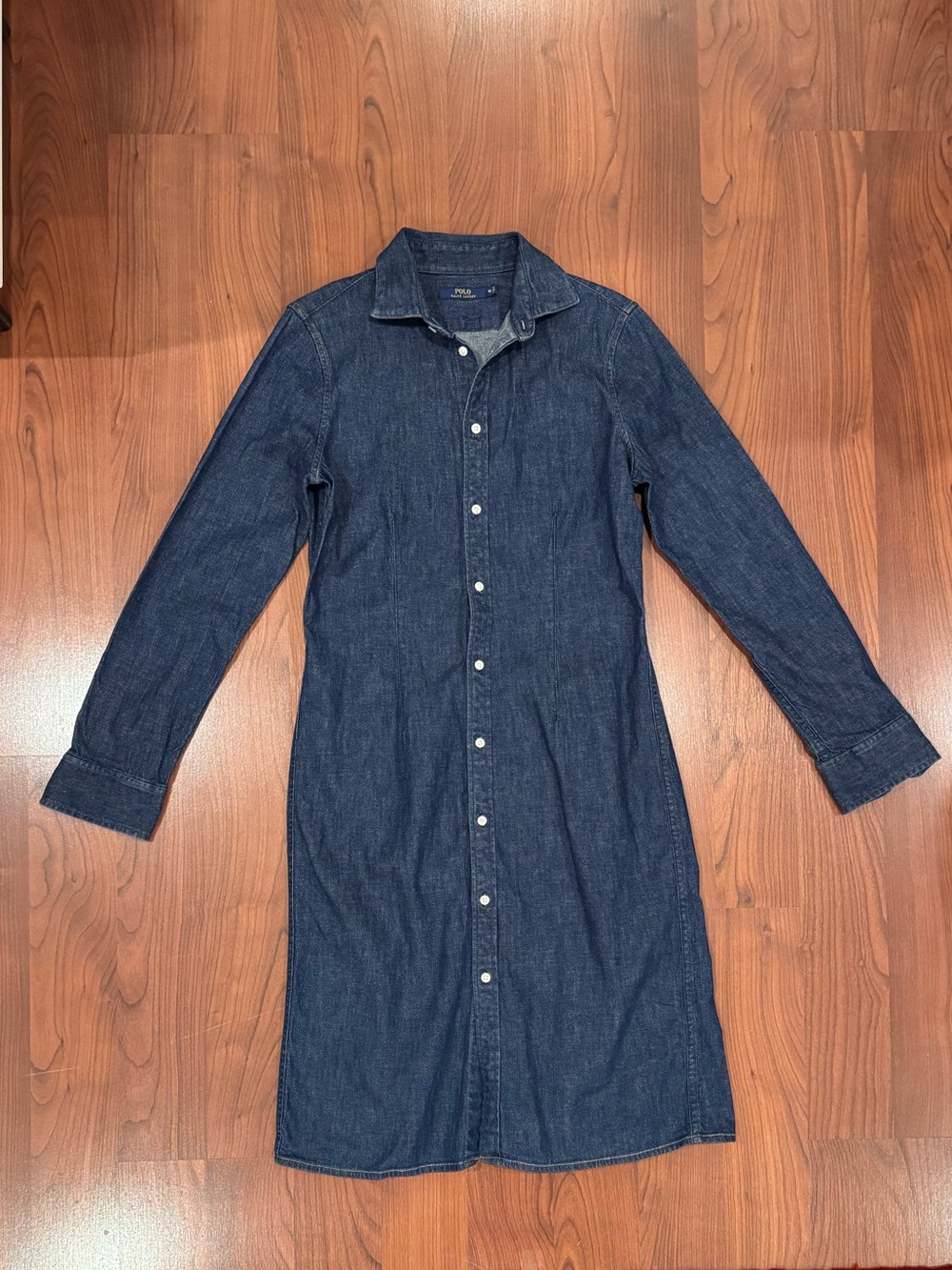 Polo Ralph Lauren Dark Blue Denim Button-Front Shirt Dress size 10